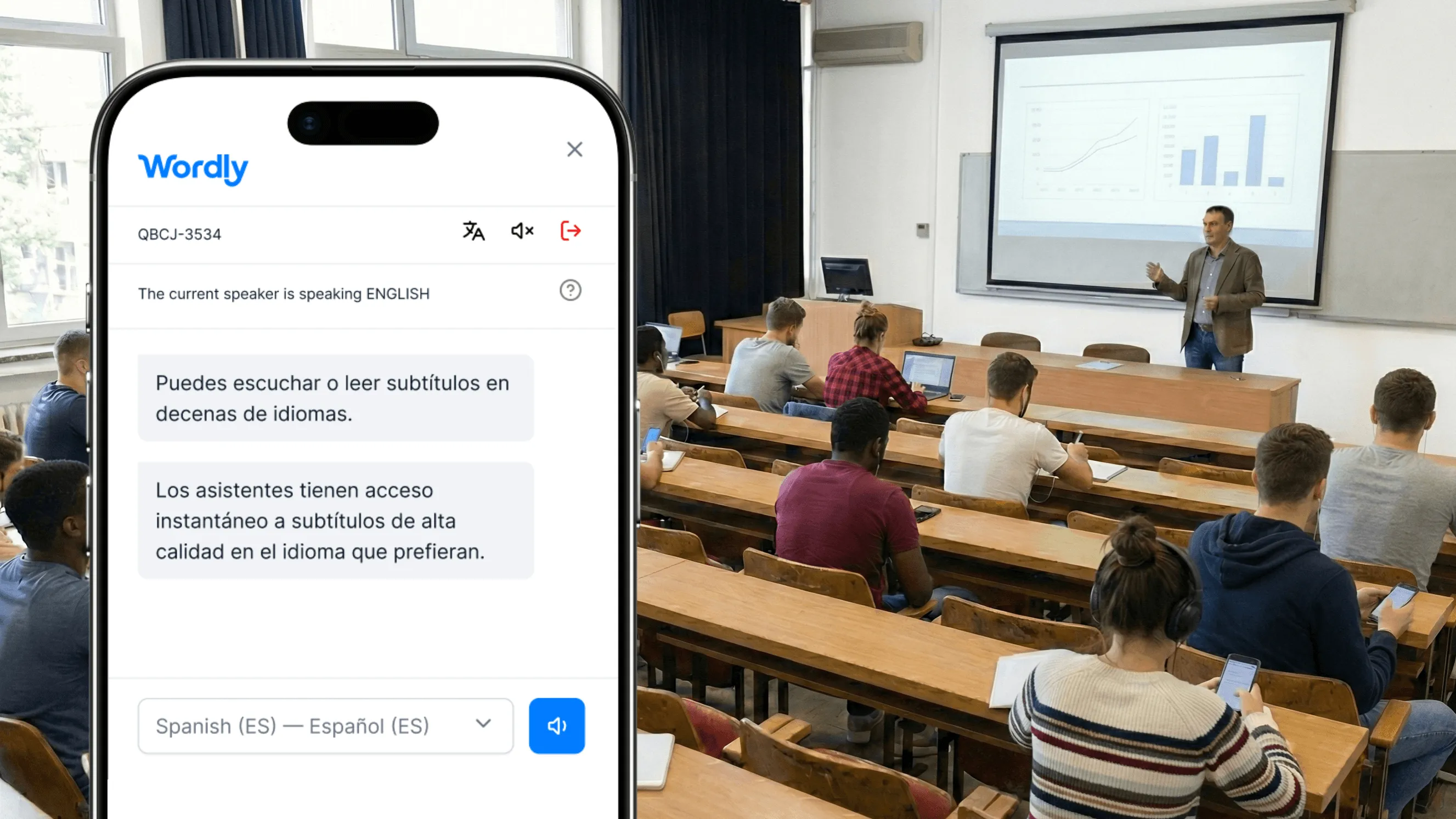 Education translation with the Wordly platform
