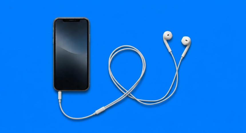 Phone and headset attendees use for silent theater with Wordly