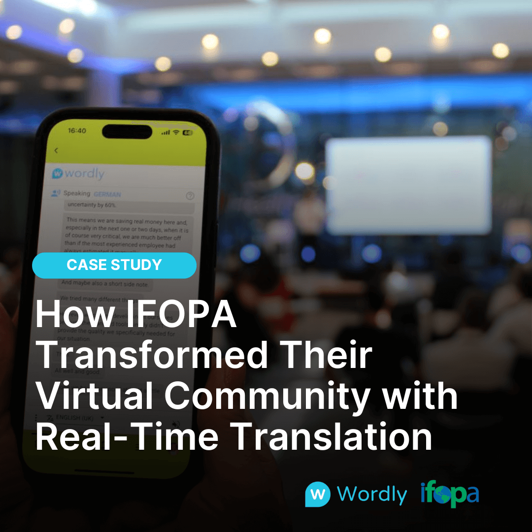 Case Study Header Image. How IFOPA Transformed Their Virtual Community with Real-Time Translation