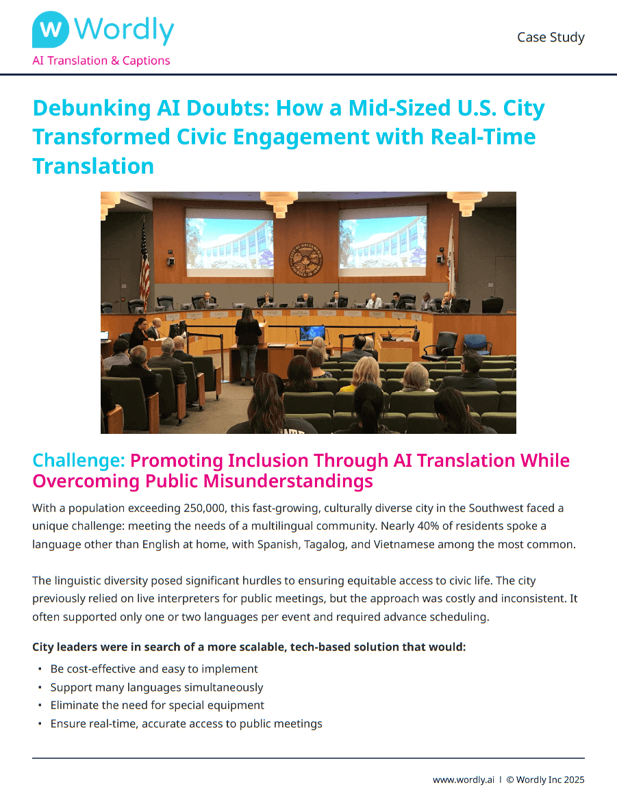 Fiche technique de traduction en direct