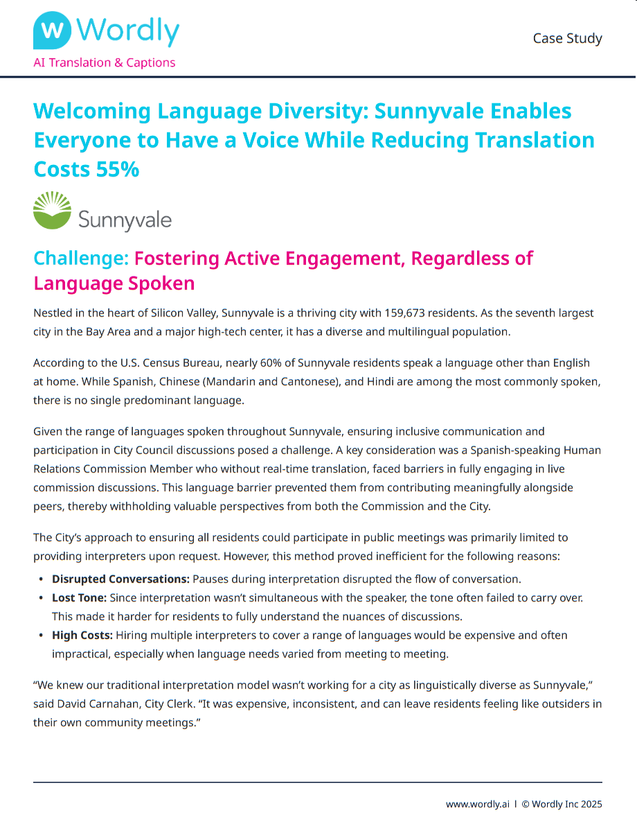 Fiche technique de traduction en direct