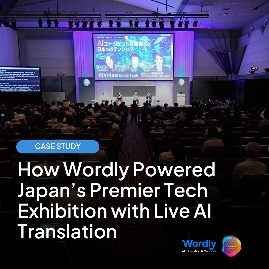 Case Study Header Image. How Wordly Powered Japan’s Premier Tech Exhibition with Live AI Translation