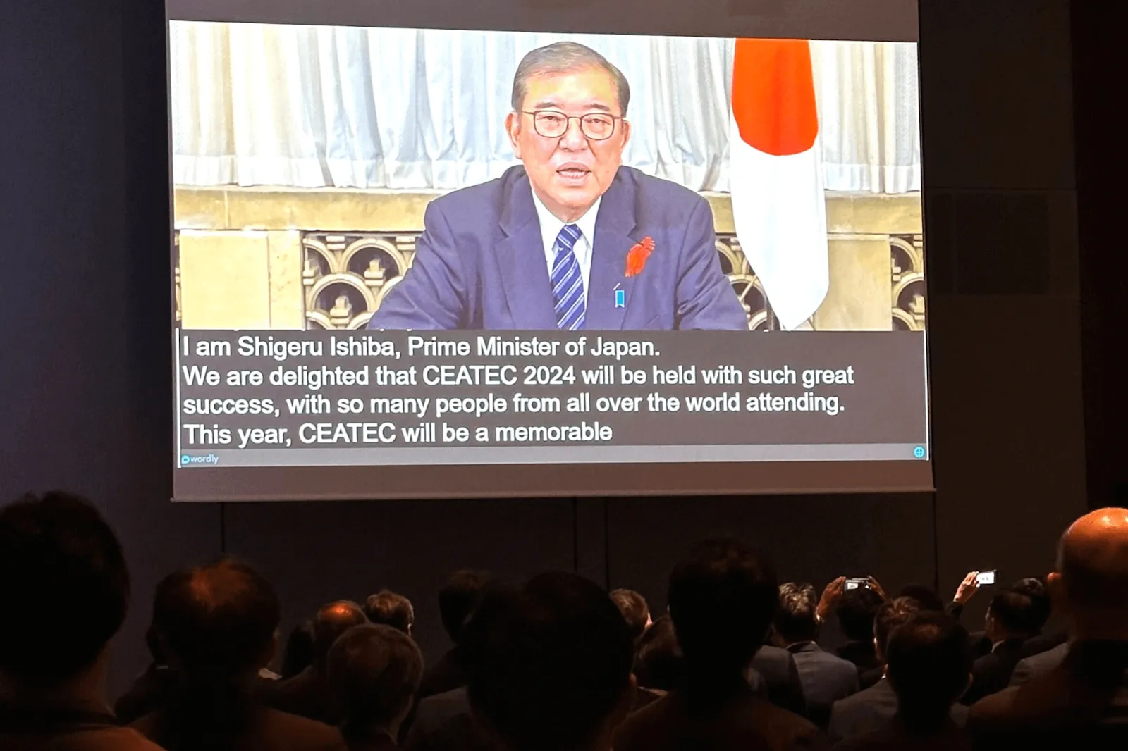 Shigeru Ishiba, Prime Minister of Japan, keynote at CEATEC, powered by Wordly live AI translation and captioning