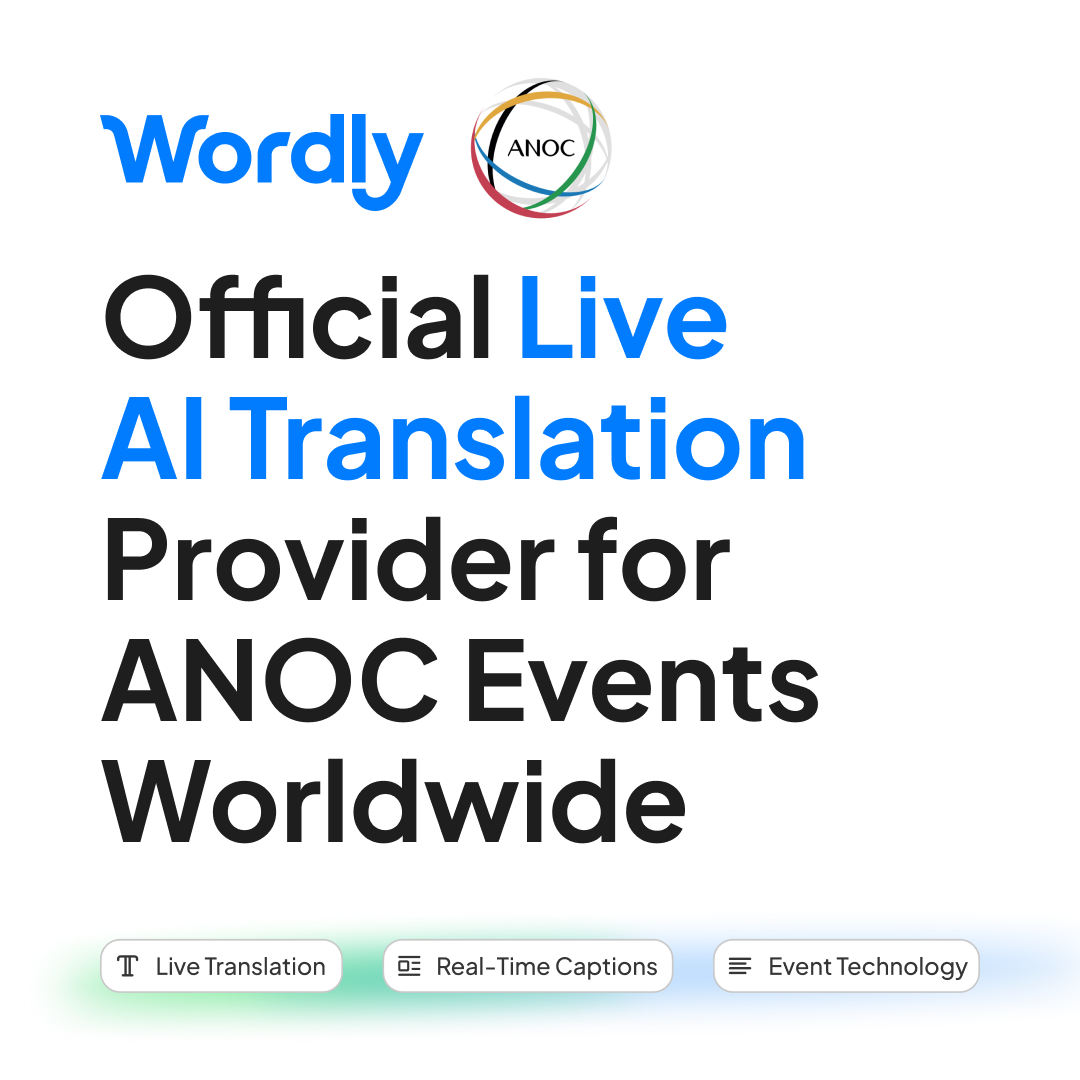 Wordly named official live AI translation provider for all ANOC events