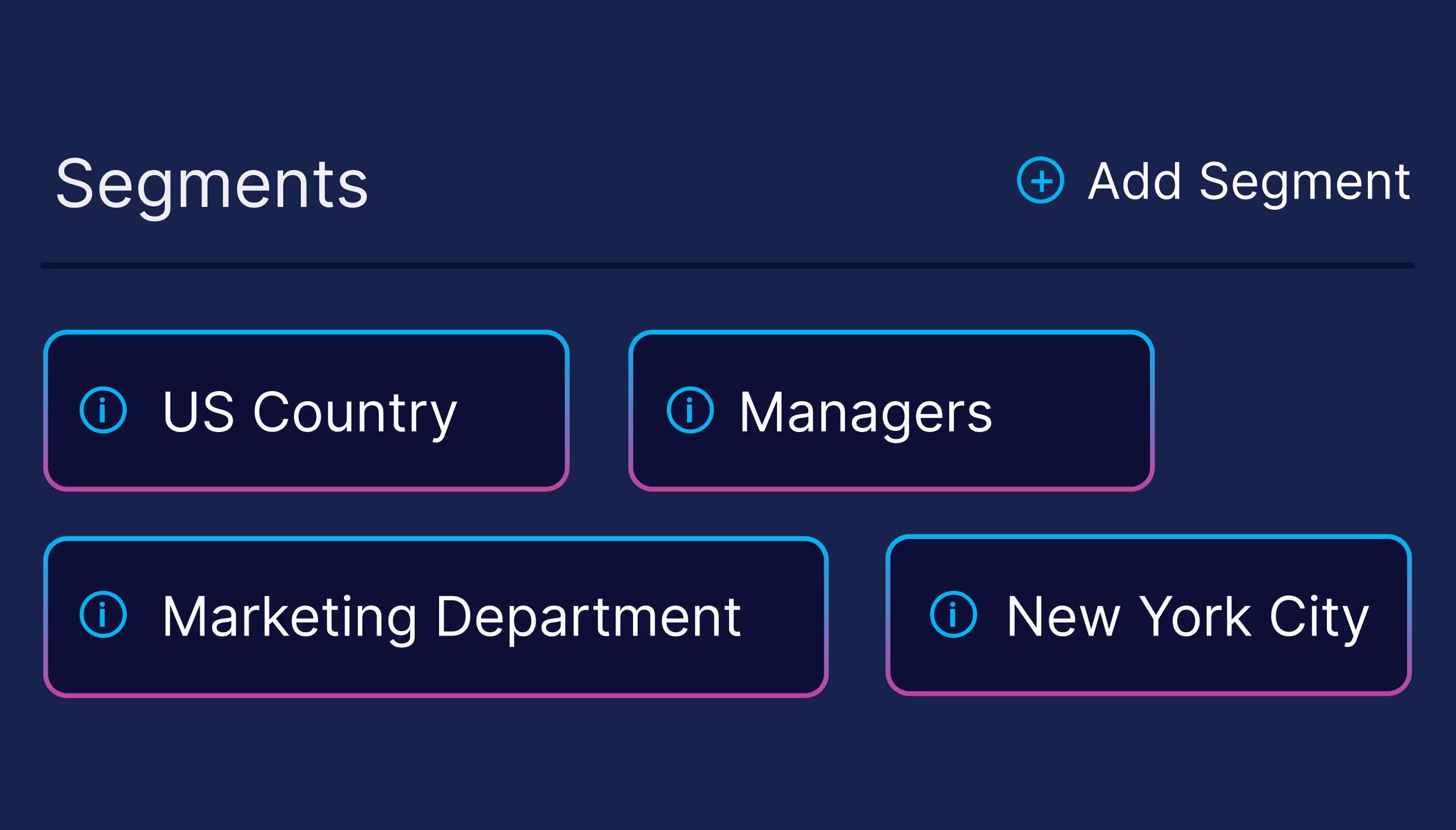 Audience segments built from HRIS fields