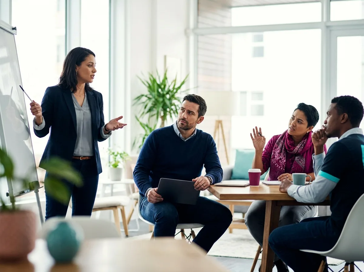 An IT lead briefing rollout champions before launch