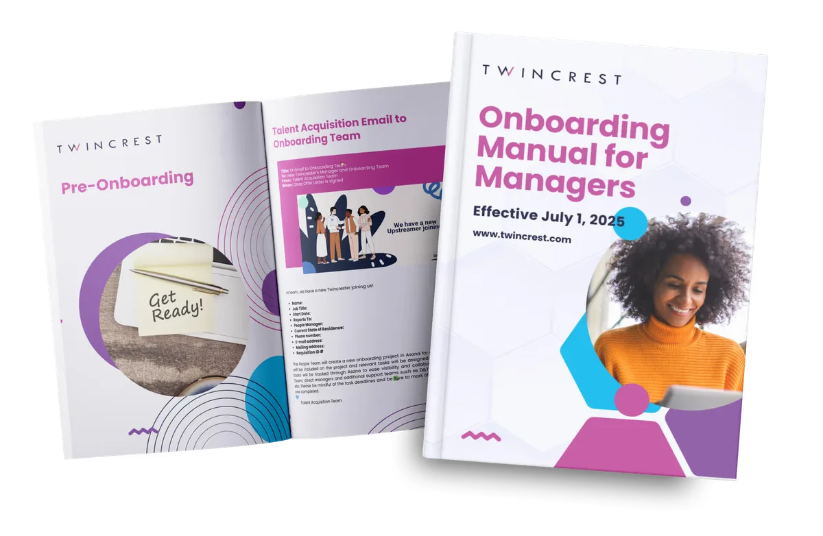 Preboarding guide and onboarding manual for managers designed in ChangeEngine