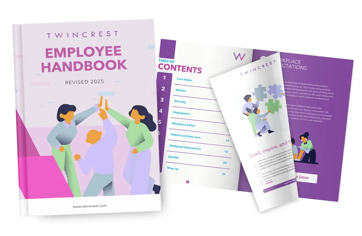 Employee handbook designed as an interactive, searchable flipbook