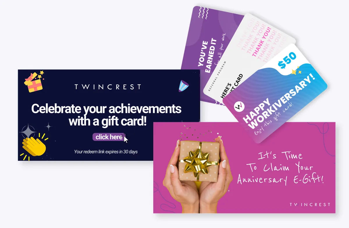 E-gift and anniversary gift card messages