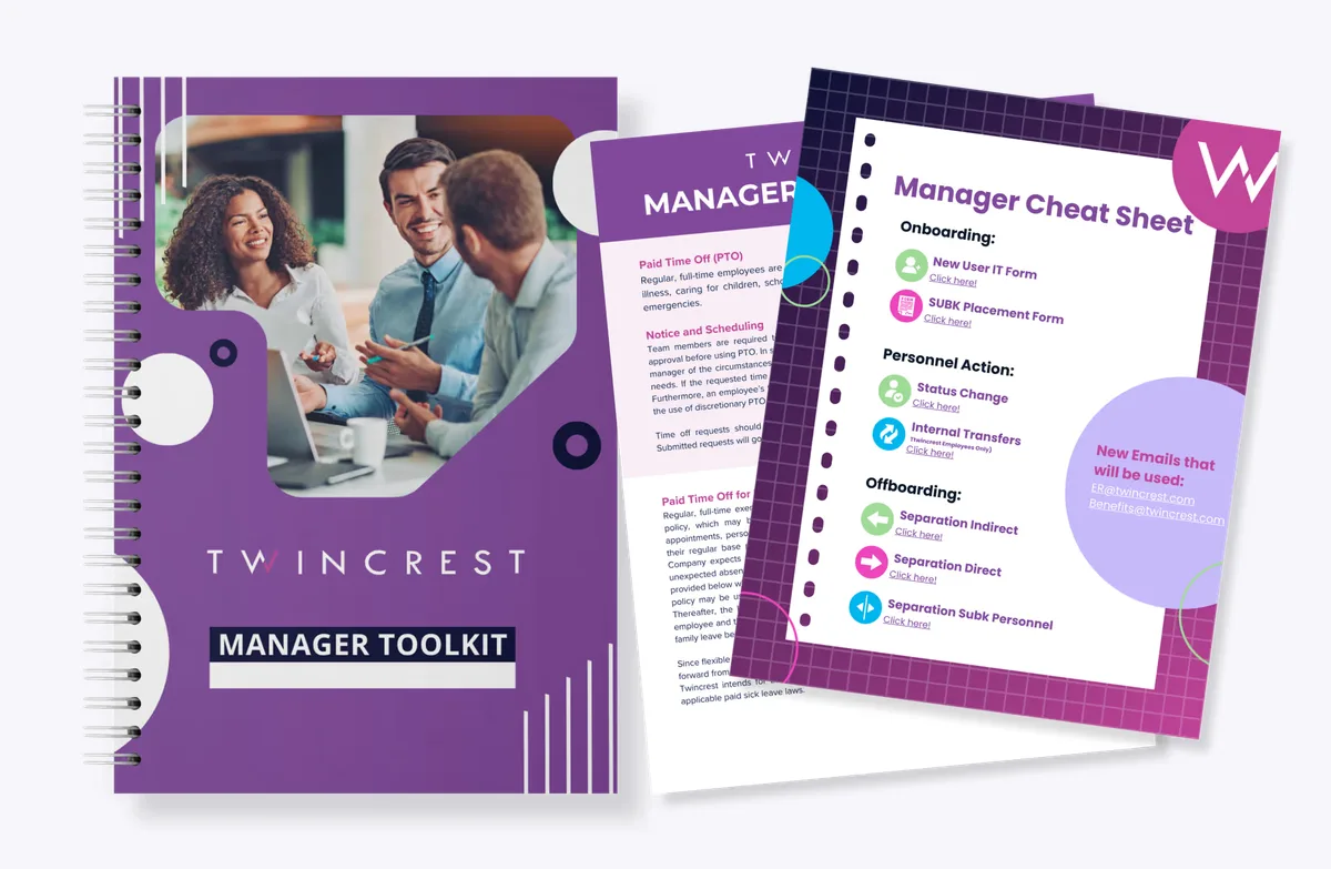 Manager checklists and quick reference cards