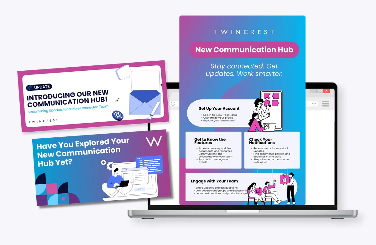 Campaign introducing a new communication hub on laptop and phone