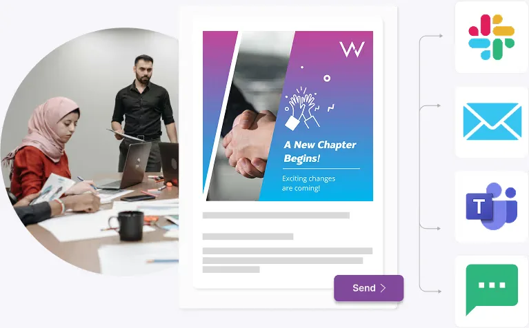 One update sent to Slack, email, Microsoft Teams and SMS