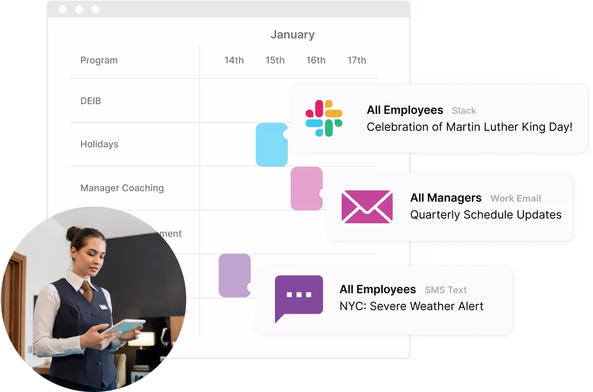 Optimize shift-based messaging