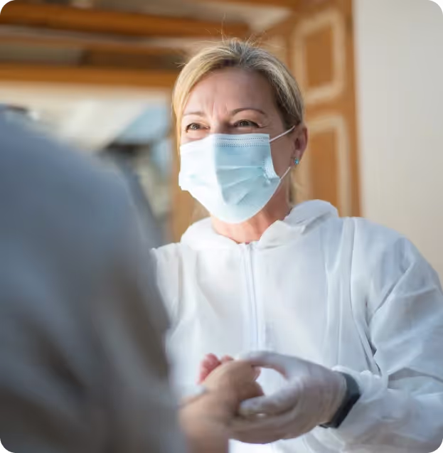 Nurses talking on a hospital ward
