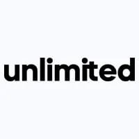 The word 'unlimited' in bold black lowercase letters on a white background.