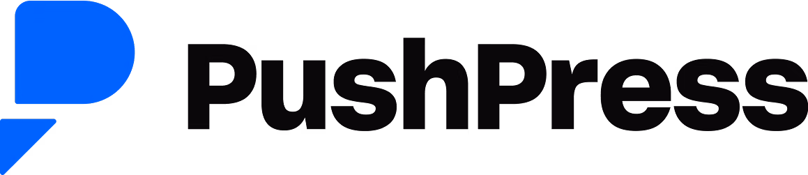 PushPress company logo with a blue stylized P icon followed by black text reading PushPress.