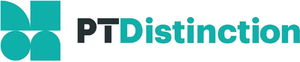 PT Distinction logo with stylized geometric shapes and the text 'PT Distinction'.