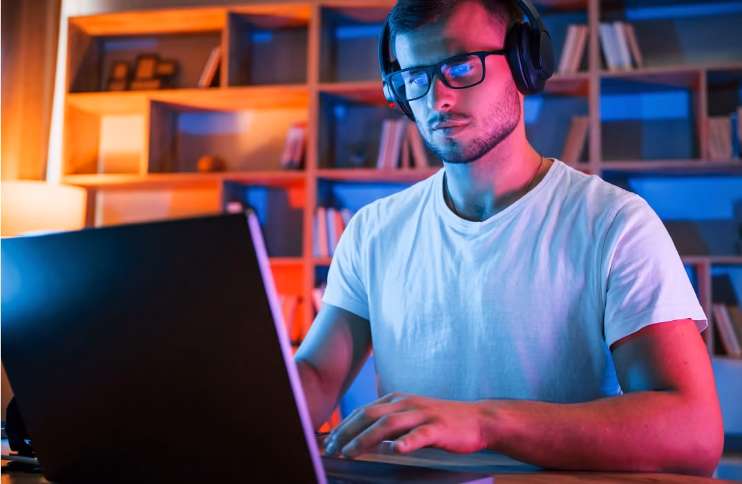 Person doing an online personal training session at home