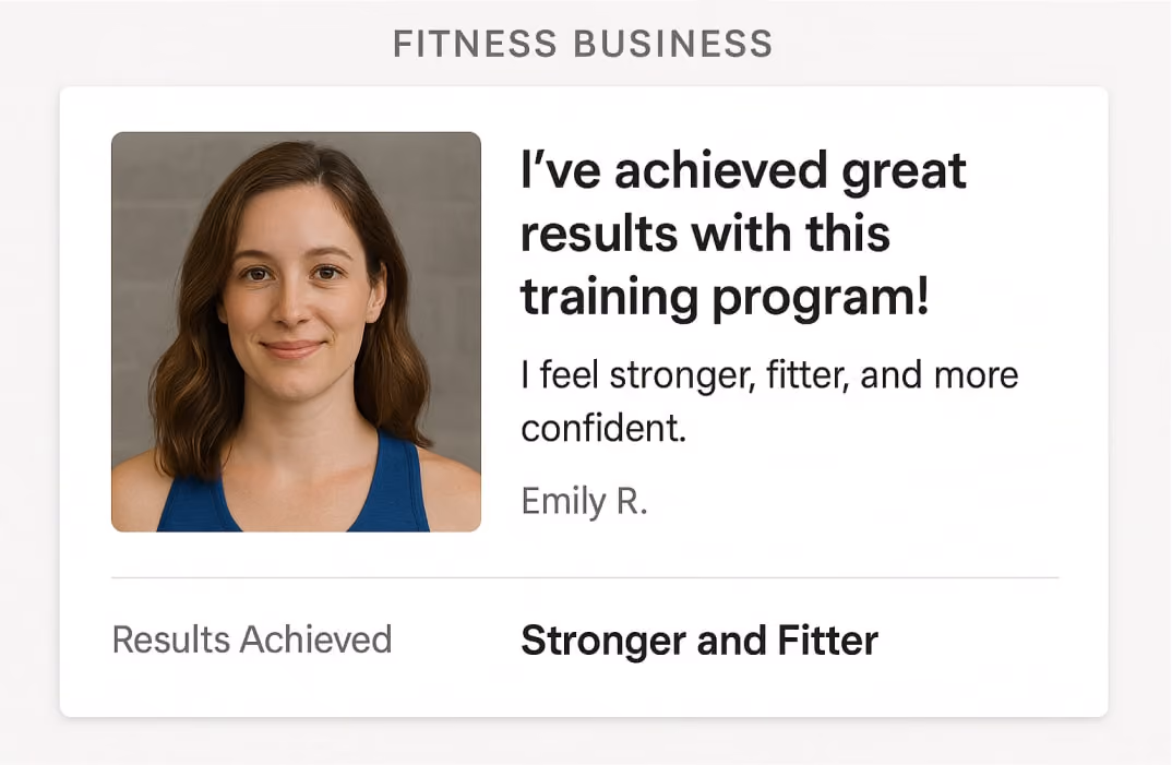 Fitness business website showing ad service pages builds instant credibility.