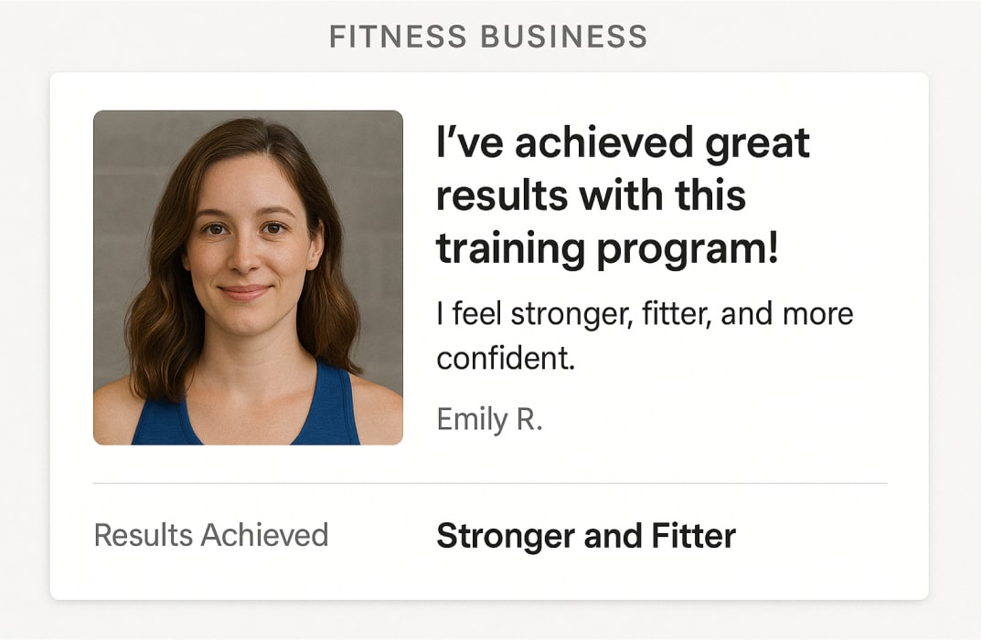 Fitness business website showing ad service pages builds instant credibility.