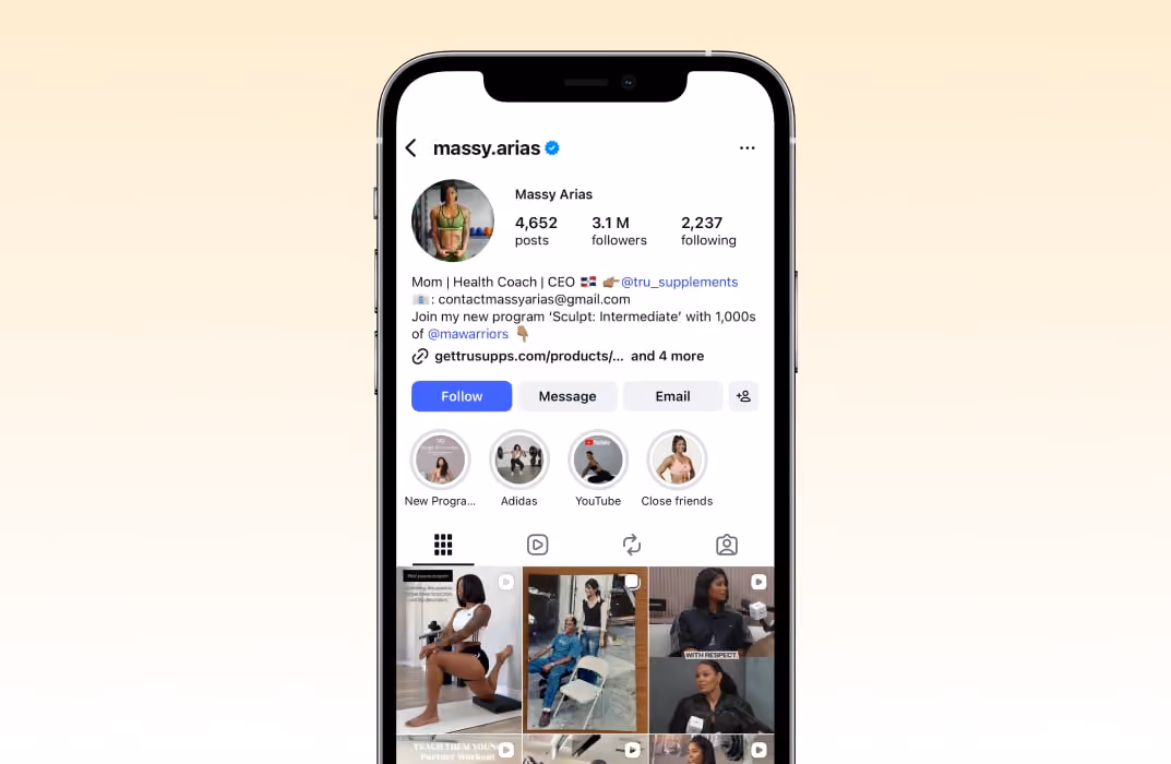 Jessamyn Stanley’s Instagram profile showing an advanced yoga pose, promoting body positivity and accessible yoga for all.