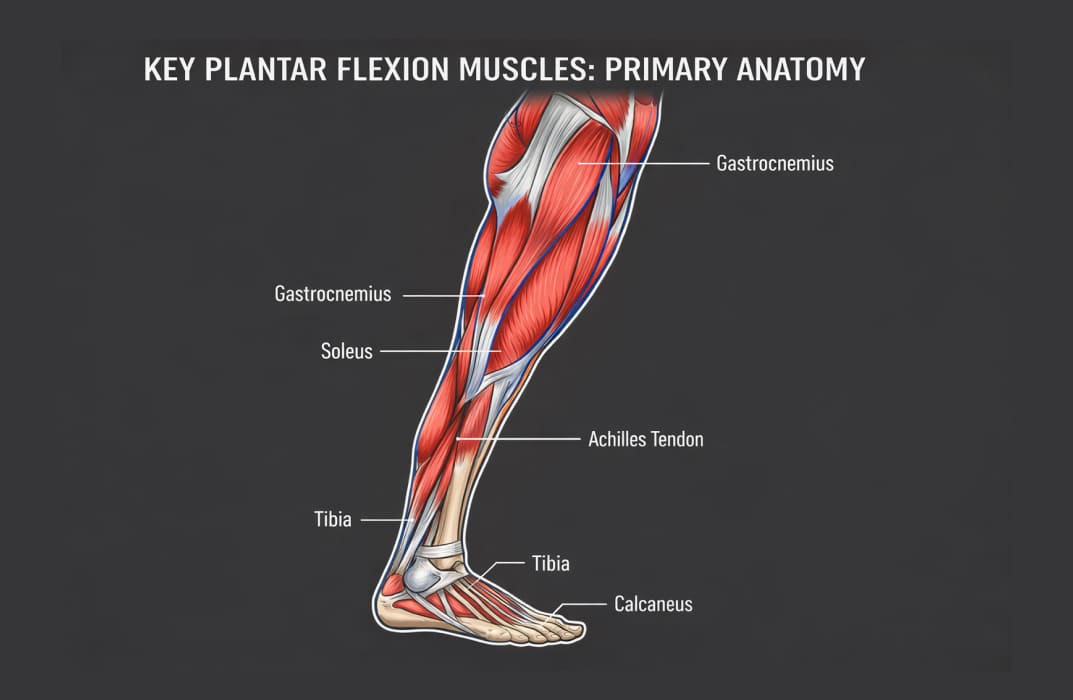 An image demonstrating Key Plantar Flexion Muscles: Primary Anatomy.