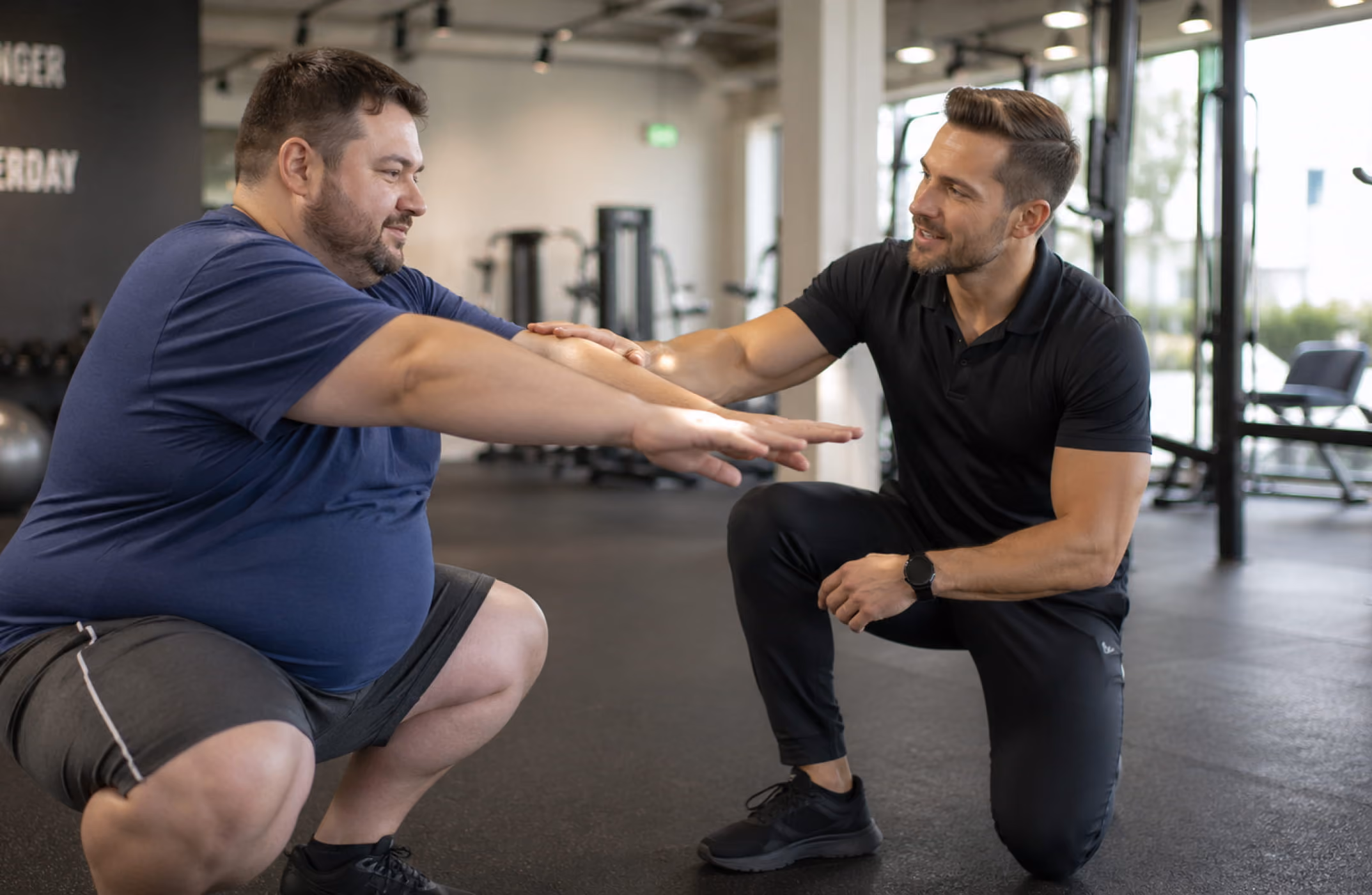 fitness coach with overweight