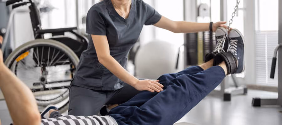 Physical Therapy  performing by  PT
