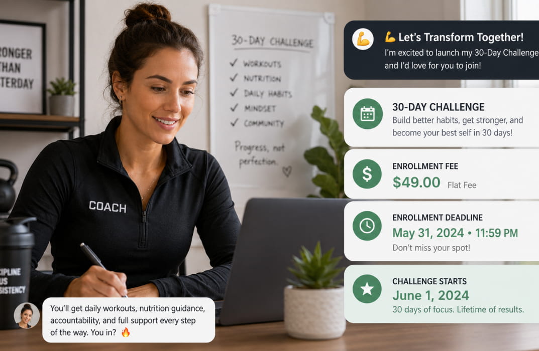 Personal trainer highlighting recurring monthly revenue and analysing subscrption