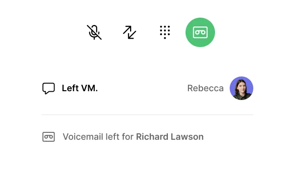 Voicemail drop feature in Close CRM