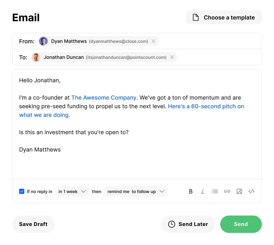 Emails in Close CRM