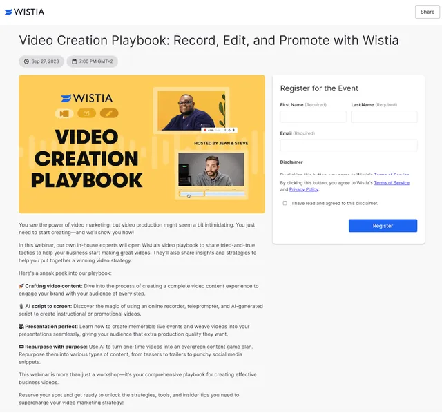 Wistia video marketing example