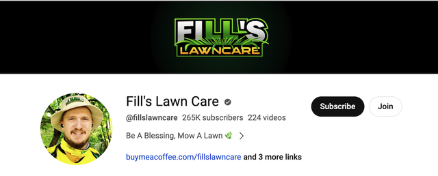 Fill’s Lawn Care YouTube lead generation example
