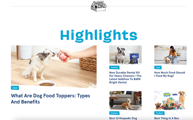 BarkBox blog lead generation example