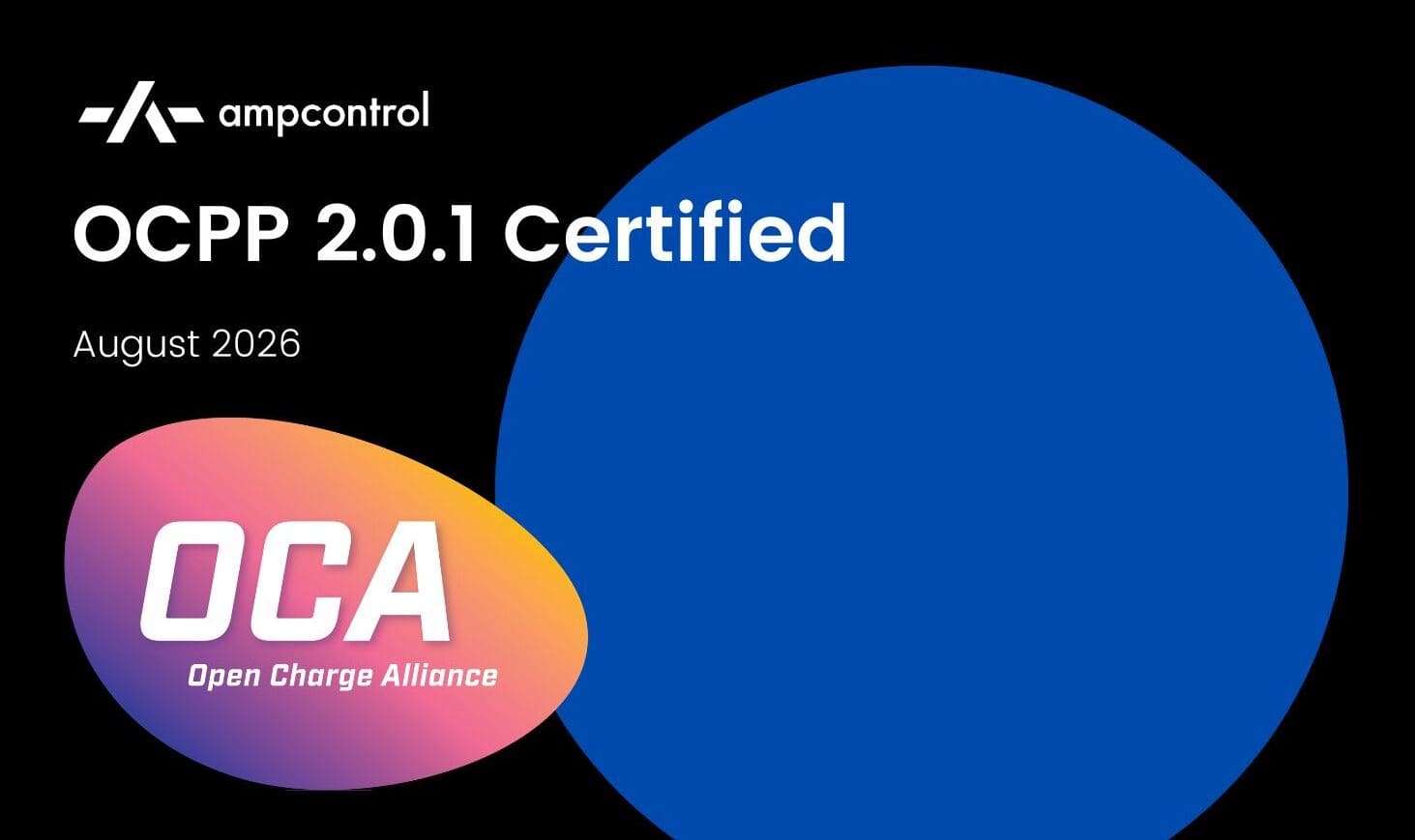 Ampcontrol OCPP 2.0.1 certification announcement