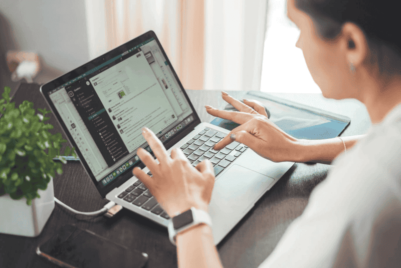 Person working on a computer