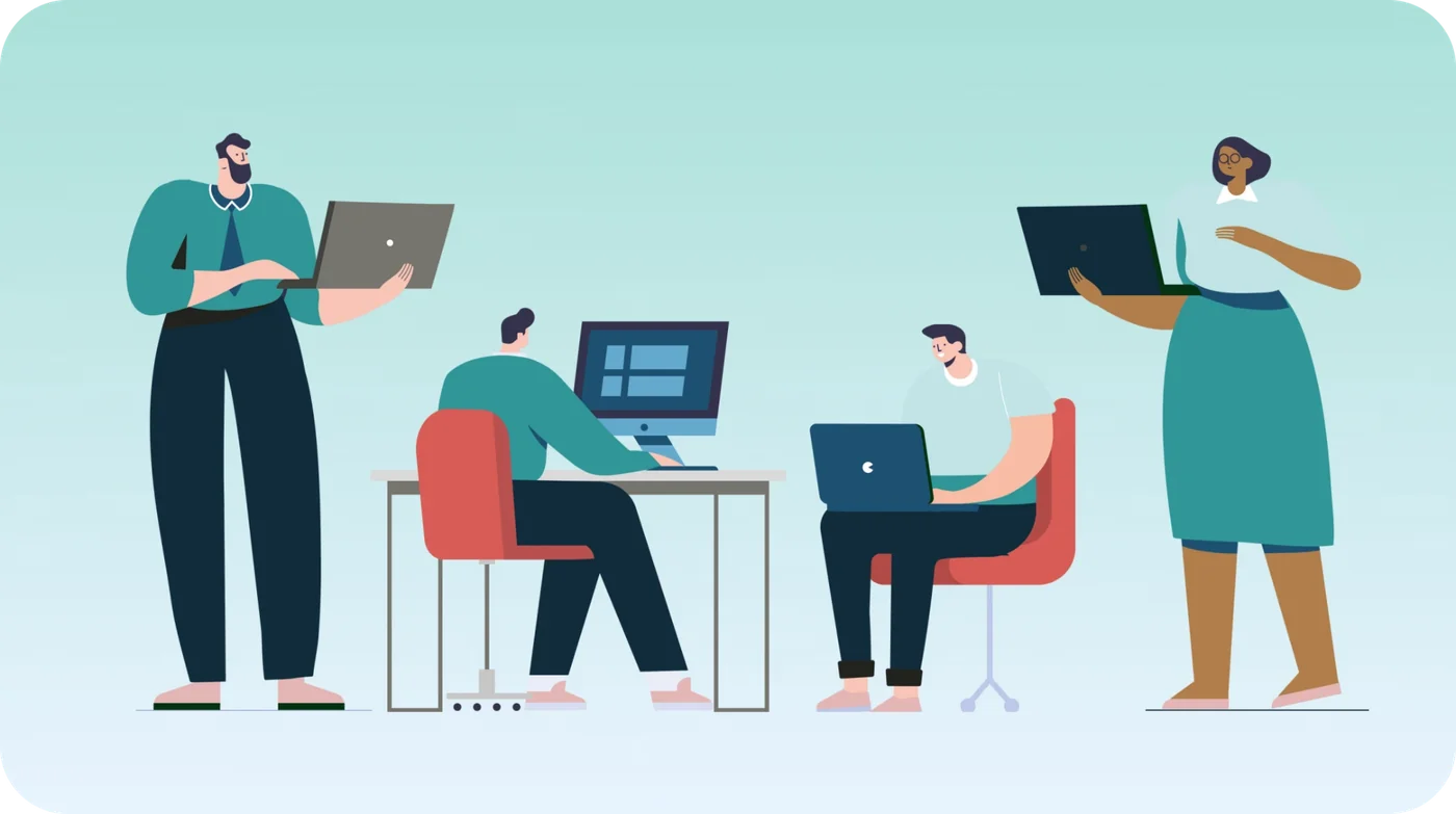 Illustration : une équipe partage les mêmes données