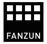 Black square logo featuring eight white squares arranged in two rows above the word 'FANZUN'.