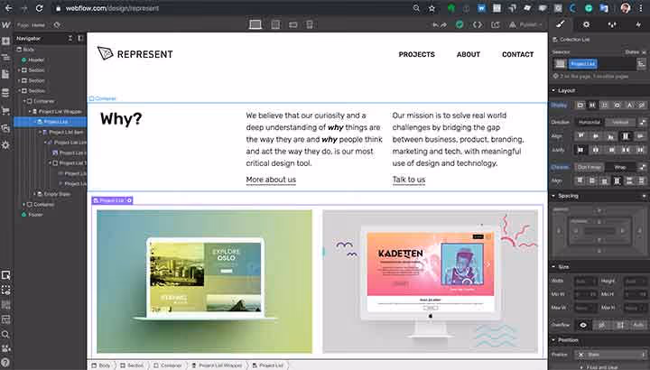 webflow no code website builder for legal apps