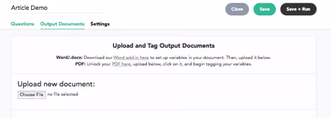 upload and generate documents