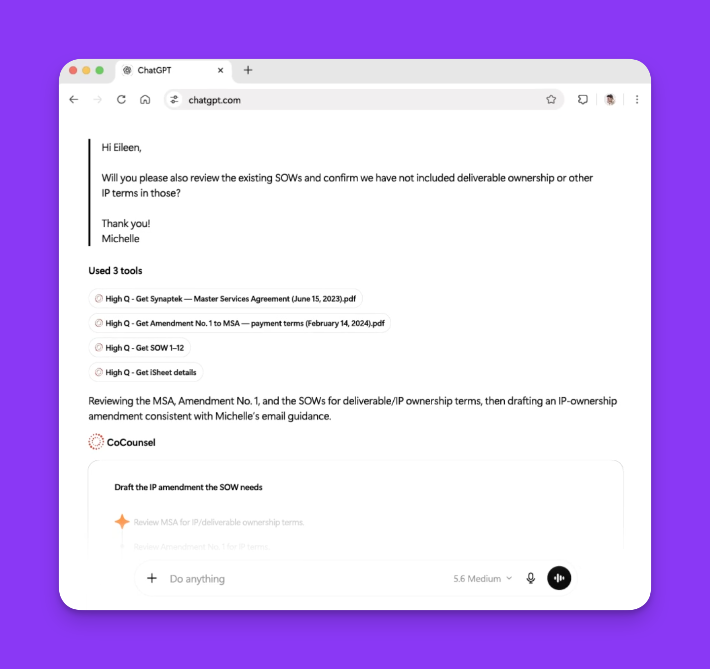 Competitor interface screenshot