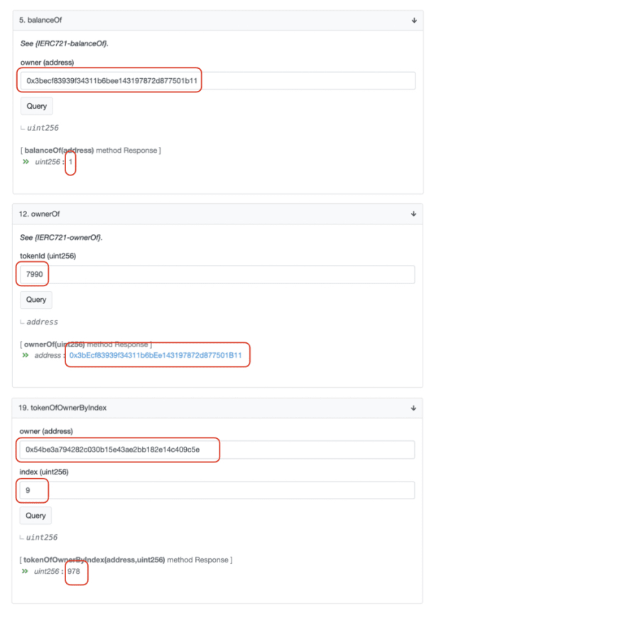 read NFT contract on etherscan