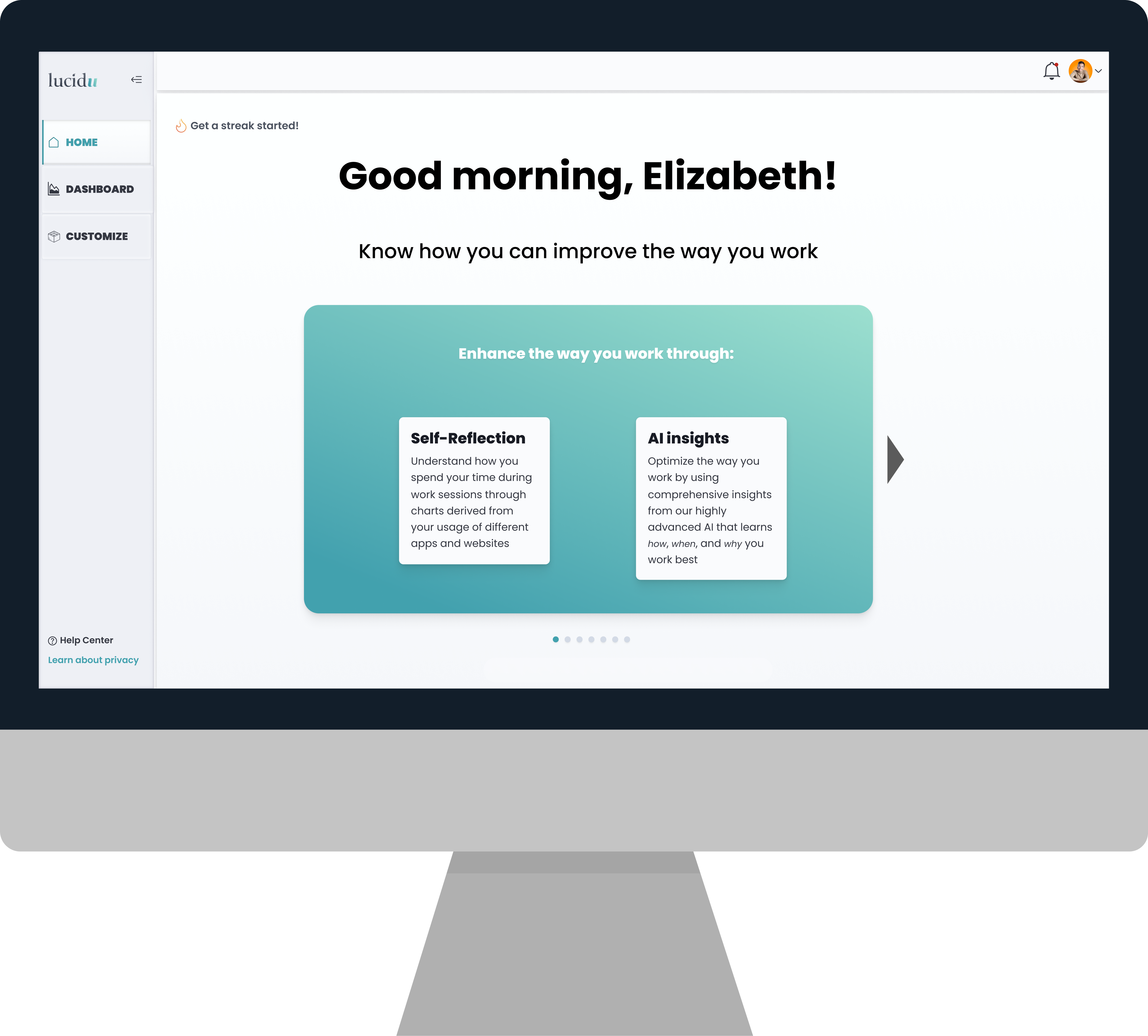 Homepage graphic leading to prototype