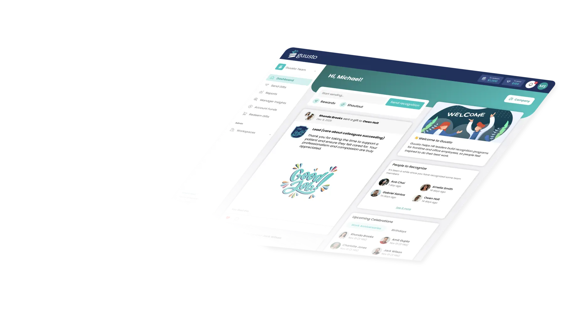 Guusto recognition dashboard