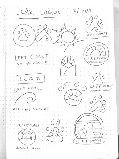 Left Coast Animal Rescue Logo Concepts