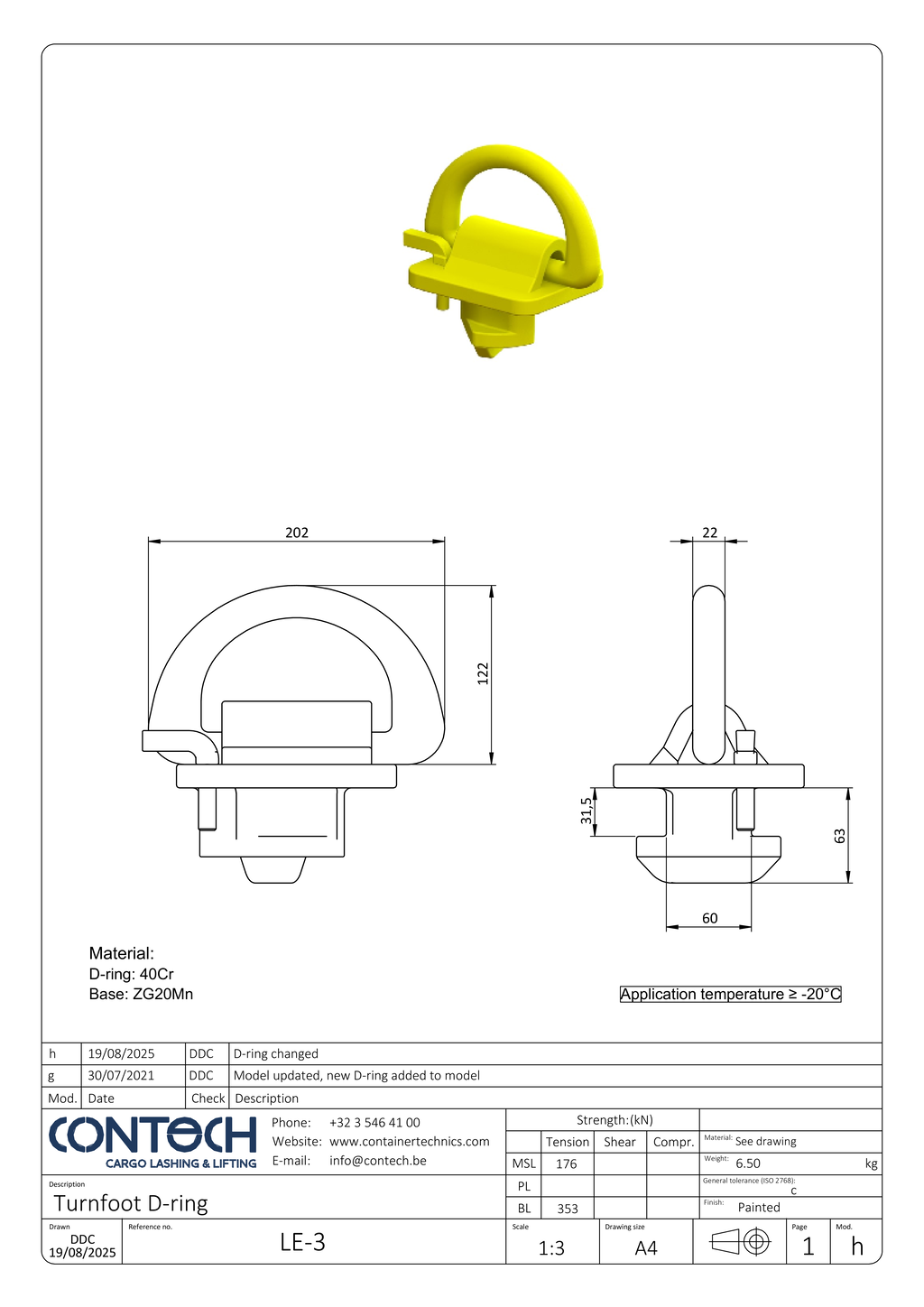 Contech Turn foot D-ring LE-3