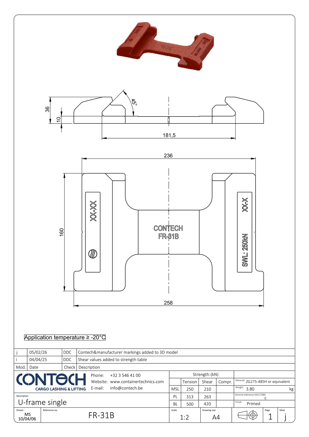 Contech FR-31B Single U-frame / dovetail foundation