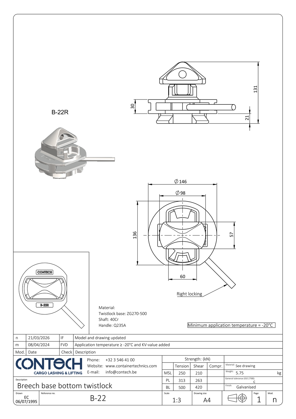 Contech Beech base twistlock