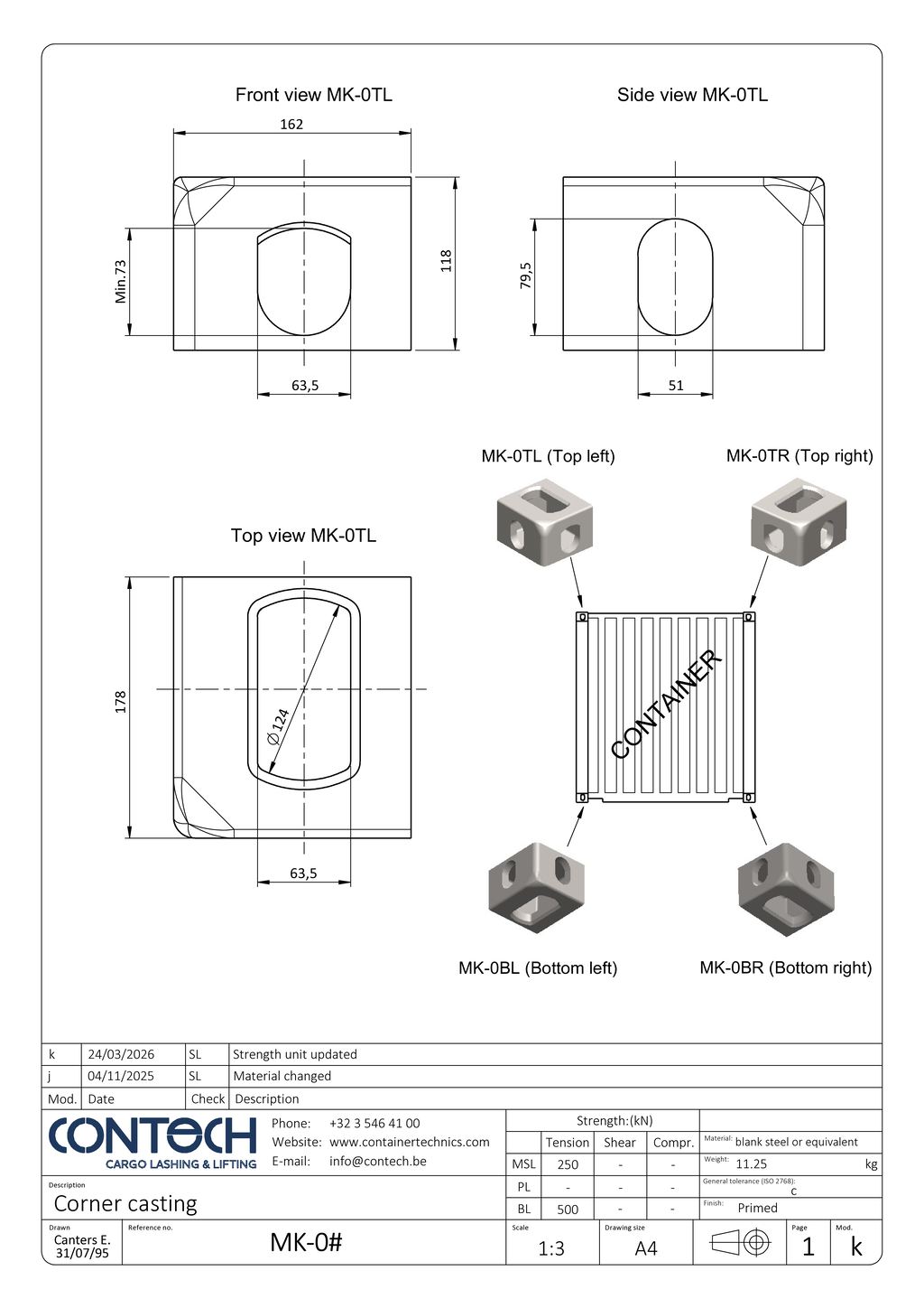 contech container corner casting