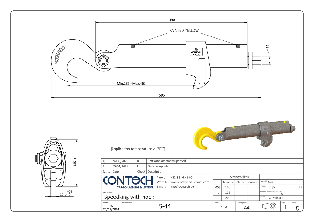 Contech S-44 speedlash chain-clutch hook